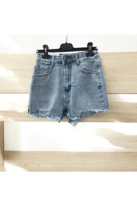 Pantaloni scurți din denim cu strasuri - Img 2