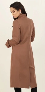Pardesiu damă capucino elegant, cambrat, cu nasturi decorativi – must have - primăvară și toamnă - Img 4