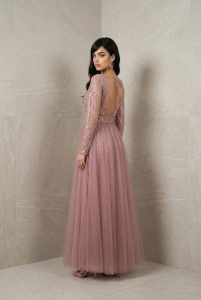 Rochie lungă de seară cu trenă și paiete – eleganță glamour - Img 2