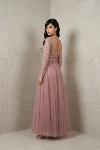Rochie lungă de seară cu trenă și paiete – eleganță glamour - Img 2