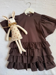 Rochie maro cu volane - Img 4