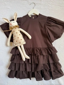 Rochie maro cu volane - Img 4