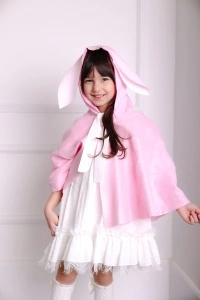 Bunny cape din in (roz)