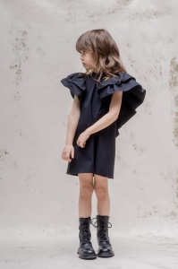 Rochie cu volane duble pe spate (negru)