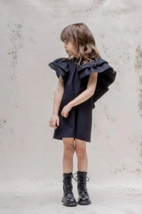 Rochie cu volane duble pe spate (negru)