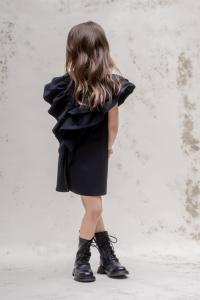Rochie cu volane duble pe spate (negru) - Img 2
