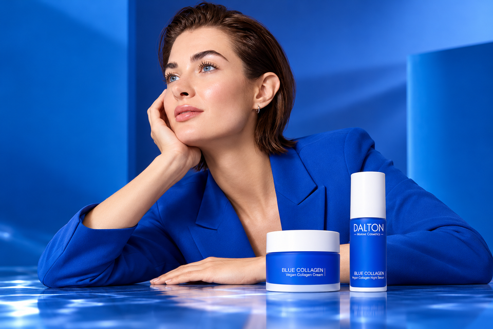 DALTON Blue Collagen – Puterea colagenului vegan pentru o piele mai fermă și mai netedă.