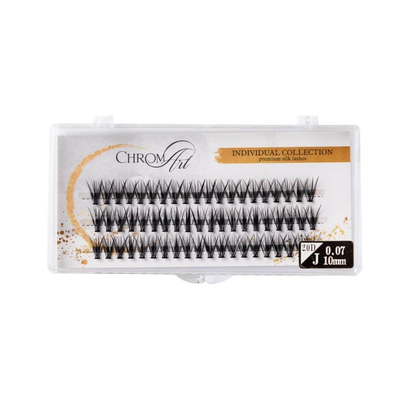 Gene false smocuri ChromArt Premium Silk Lashes Curbură J (Marime: 10 mm)