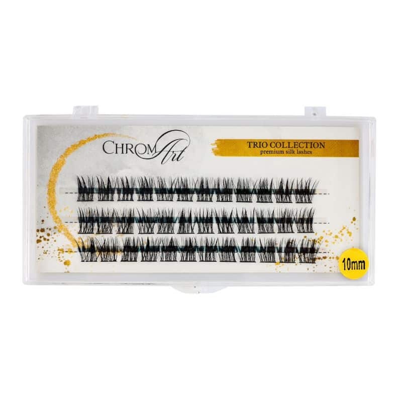 Gene false smocuri ChromArt Premium Silk Lashes Curbură TRIO (Marime: 10 mm)