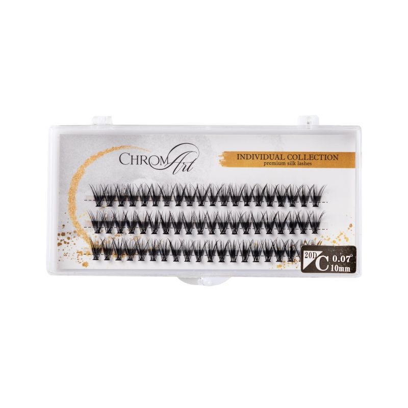 Gene false smocuri ChromArt Premium Silk Lashes Curbură C (Marime: 10 mm)