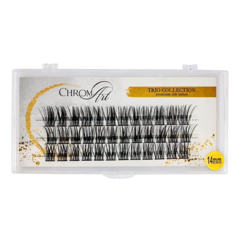 Gene false smocuri ChromArt Premium Silk Lashes Curbură TRIO 14 mm