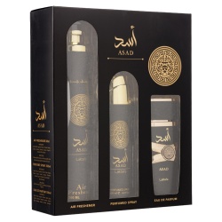 Set Cadou Asad Apa de Parfum 100ml + Deo Spray 200ml + Odorizant camera 300ml, Lattafa