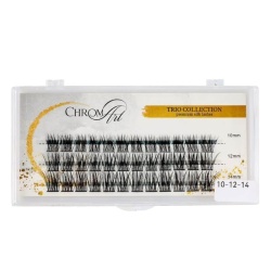 Gene false smocuri ChromArt Premium Silk Lashes Curbură TRIO Mix - Img 2