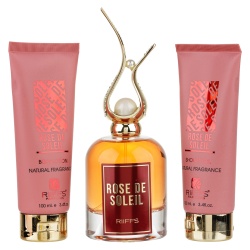 Rose De Soleil Gift Set Eau de Parfum 100ml + Shower Gel 100ml + Body Lotion 100ml, Riiffs