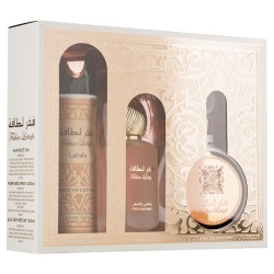 Set Cadou Fakhar Woman Apa de Parfum 100ml + Parfum pentru par 50ml + Deo Spray 200ml, Lattafa - Img 3