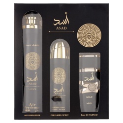 Set Cadou Asad Apa de Parfum 100ml + Deo Spray 200ml + Odorizant camera 300ml, Lattafa