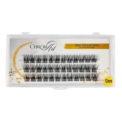 Gene false smocuri ChromArt Premium Silk Lashes Curbură TRIO 12 mm - Img 2
