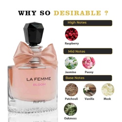 Apa de Parfum La Femme Bloom, Riiffs, Femei 100ml - Img 4