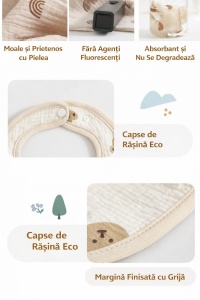 bavetă pentru bebeluși BabyTeo din bumbac moale, absorbantă