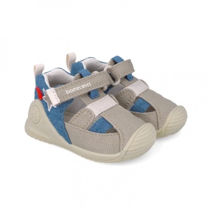 Sandale textile Biomecanics 252176-B103 gri pentru primii pași – băieți - Img 2