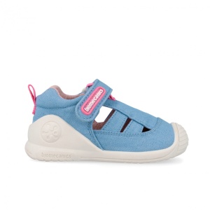 Sandale textile Biomecanics 262179-A371 pentru primii pași – fete albastru sclipici - Img 2