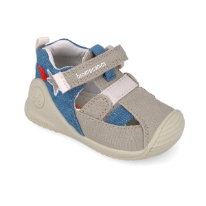 Sandale textile Biomecanics 252176-B103 gri pentru primii pași – băieți
