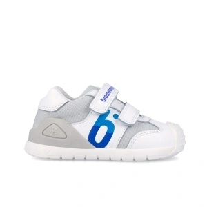 Pantofi Sport Biomecanics 262121-B057 Primii Pași, Alb/Gri - Img 3