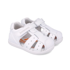 Sandale albe pentru primii pași ai copiilor, model Biomecanics 252164-A050 - Img 3