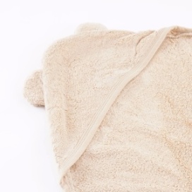 Prosop de baie BabyTeo cu gluga - bambus si bumbac - Cream - Moale, natural si absorbant