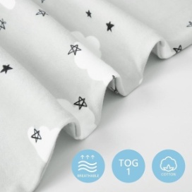 Set de 2 saci de dormit BabyTeo confortabili, realizați din materiale moi și sigure pentru somnul liniștit al bebelușului