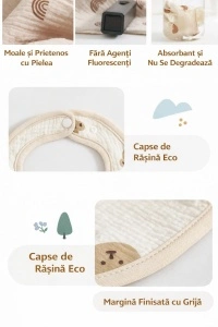 bavetă pentru bebeluși BabyTeo din bumbac moale, absorbantă