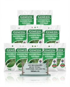 Genezis pentru Gazon (5kg x 10bucati) - Fertilizant Special NPK 10-5-10 cu Fier și Sulf