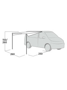 Tenda za automobil Nadstresnica za auto Prostirka za hlad Voss Canopy - Img 3