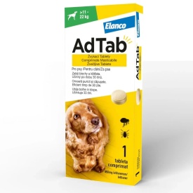 AdTab Câini 450 mg (11 - 22 kg) 1 tabletă Protecție Purici și Căpușe, 30 Zile - Img 2