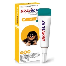 Bravecto Spot-On Câini 112.5 mg (2 - 4.5 kg) pentru purici și căpușe, 1 pipetă