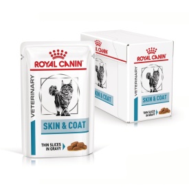 ROYAL CANIN Skin & Coat, formula veterinara, plic hrana umeda pisici, afectiuni dermatologice, 1 plic 85 g