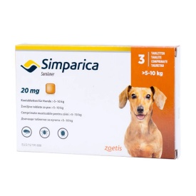 Simparica Caini S 20 mg (5 - 10 kg), 1 tableta