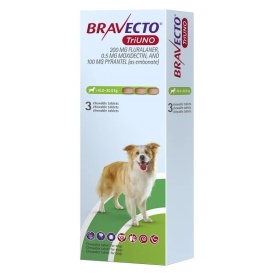 Bravecto TriUNO 200 mg 1 tableta- Protecție Lunară Completă 3în1 (Câini 10–20 kg) EXPIRA NOIEMBRIE 2026
