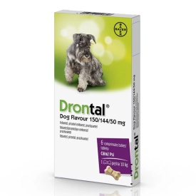 Drontal Dog Flavour, antiparazitar intern pentru caini, 1 tableta