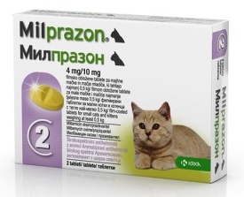Milprazon Cat 4 / 10 mg (< 2 kg), 1 tableta