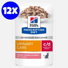 Hill's Prescription Diet Feline C/D Multi Stress Salmon, 1 plic 85 g