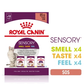 Royal Canin Sensory, MIX PACK GRAVY 12 x 85 g hrana umeda pisici, stimularea simturilor (in sos), 12 x 85 g