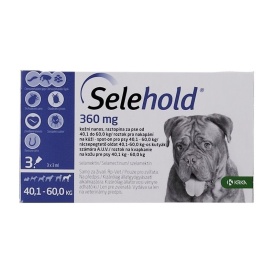 Selehold Dog 360 mg antiparazitar extern si intern caini talie mare (40.1-60 kg), 3 pipete