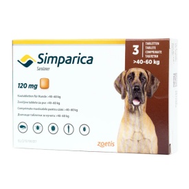 Simparica Caini XL 120 mg (40 - 60 kg), 1 tableta