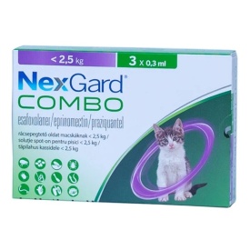 NexGard Combo S ( < 2.5 kg), 1 Pipeta – Protecție Avansată pentru Pisici Mici