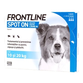 Frontline Spot On Câine M (10–20 kg) – 3 pipete spot-on