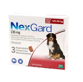 NexGard XL 136 mg (25 – 50 kg) – 1 tableta - Specialistul în Protecție Externă