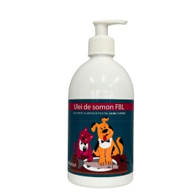 Ulei de Somon FBL 500 ml pentru Câini și Pisici | Supliment Nutritiv Natural Bogat în Omega 3, EPA și DHA