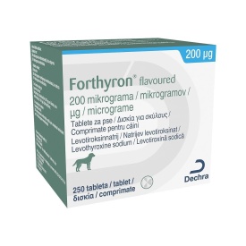 Forthyron Tratament Hipotiroidism Canin, 200 mcg x 50 tablete palatabile
