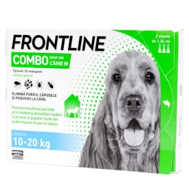 Frontline Combo Câine M (10-20 kg) – 3 pipete spot-on